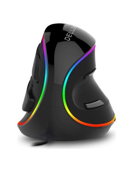 Mouse Vertical Ergonomico DeLUX M618Plus RGB 4000DPI Grande Mouse Vertical Ergonomico DeLUX M618Plus RGB 4000DPI Grande