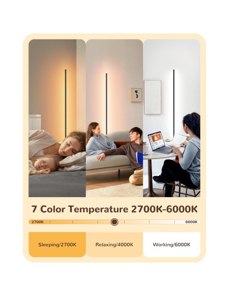 Lámpara de Pie LED EDISHINE 145.75 cm Regulable con Control Remoto Lámpara de Pie LED EDISHINE 145.75 cm Regulable con Control Remoto