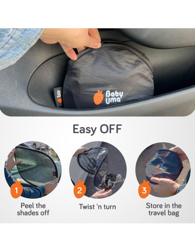 Sombrillas para Ventanas de Auto Baby Uma - 48x30 cm, UPF 50+