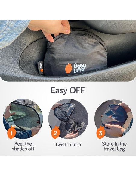 Sombrillas para Ventanas de Auto Baby Uma - 48x30 cm, UPF 50+ Sombrillas para Ventanas de Auto Baby Uma - 48x30 cm, UPF 50+