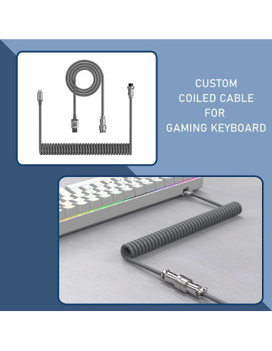 Cable USB-C Enrollado ATTACK SHARK 2 en 1 para Teclado