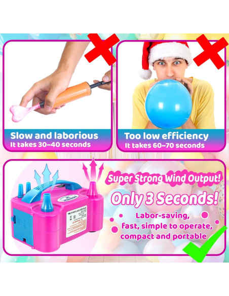 Bomba de Aire Eléctrica Anordsem para Inflar Globos Rápido Bomba de Aire Eléctrica Anordsem para Inflar Globos Rápido