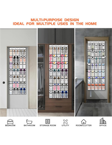 Organizador de Zapatos YOKMIVEM 35 Bolsillos Malla Blanco