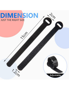 60 Sujetadores de Cable ARMIZ 15 cm Reutilizables Negros 2