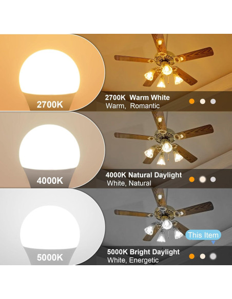 Bombilla LED A15 Hansang 6W E26 Luz Diurna 5000K 600 Lúmenes Bombilla LED A15 Hansang 6W E26 Luz Diurna 5000K 600 Lúmenes