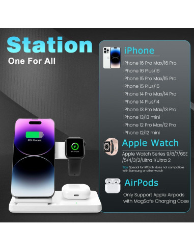 Estación de Carga 3 en 1 Dongguan para iPhone, iWatch y AirPods