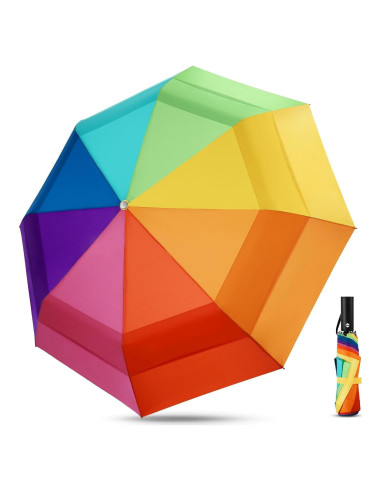 Paraguas Arcoíris ECOBRELLA Doble Capa 137 cm Plegable