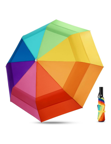 Paraguas Arcoíris ECOBRELLA Doble Capa 137 cm Plegable Paraguas Arcoíris ECOBRELLA Doble Capa 137 cm Plegable