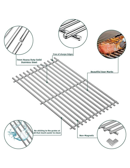 Rejillas de Acero Inoxidable Uniflasy para Nexgrill 720-0925 Rejillas de Acero Inoxidable Uniflasy para Nexgrill 720-0925