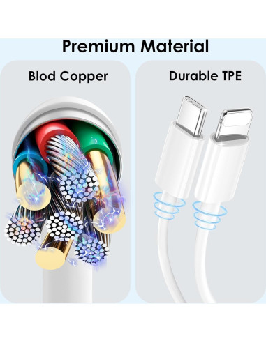 Cable de Carga Múltiple 3 en 1 Autallgee 125 cm para iWatch