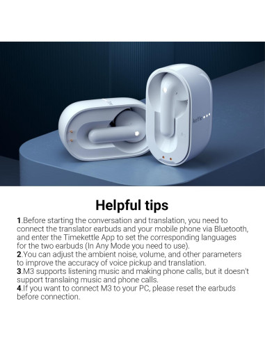 Auriculares Traductores Timekettle M3 con 40 Idiomas y ANC