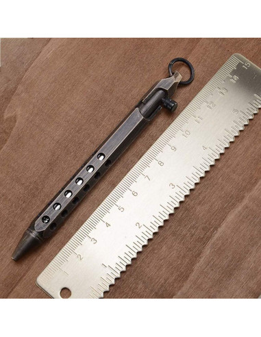 Bolígrafo PUOSUO Hexagonal Negro 0.5mm EDC Latón