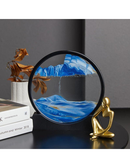 Reloj de Arena 3D Jiyikua Paisaje Marino Azul Decorativo Reloj de Arena 3D Jiyikua Paisaje Marino Azul Decorativo