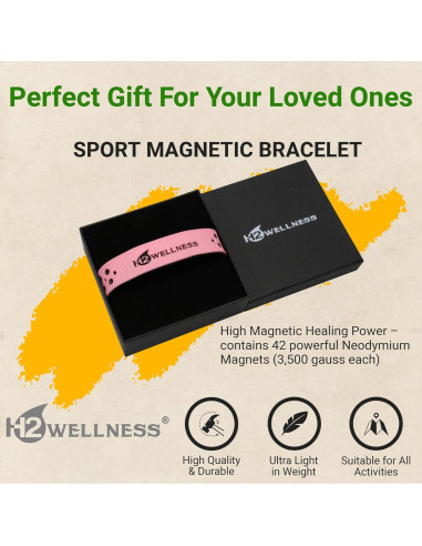 Pulsera Magnética H2WELLNESS Rosa Ajustable Impermeable