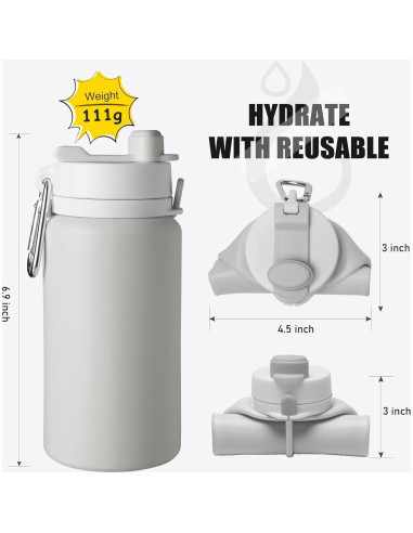 Botella de Agua Plegable Opard WB57 550 ml - Libre de BPA