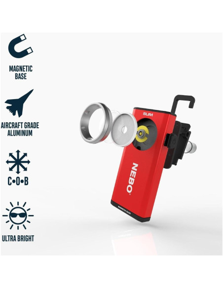 Luz de Trabajo NEBO Slim 500 Lúmenes Recargable USB Luz de Trabajo NEBO Slim 500 Lúmenes Recargable USB