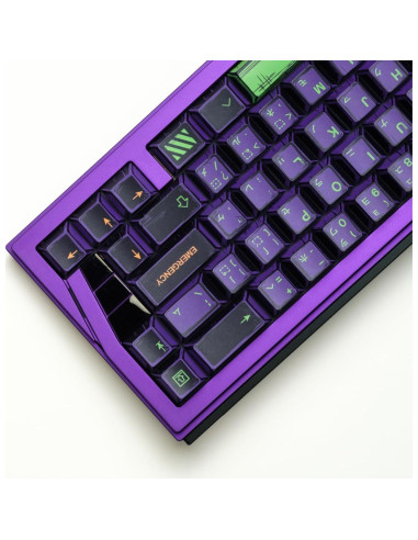 Teclado Mecánico Teclas PBT ULTRAEQUIP 151 Morado Verde Manga