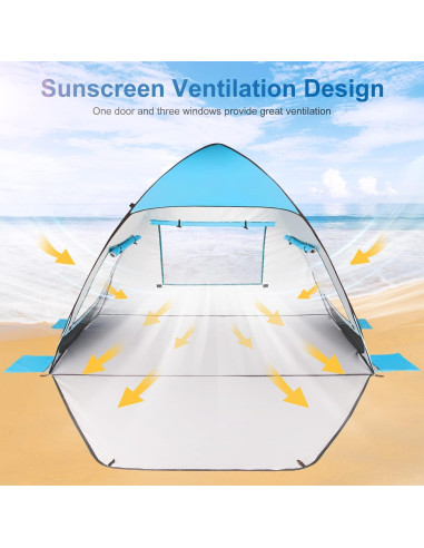 Carpa de Playa TOBTOS GS50 Pop Up UV 50+ para 2-3 Personas