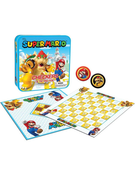 Juego de Damas y Tres en Raya USAOPOLY Super Mario Juego de Damas y Tres en Raya USAOPOLY Super Mario