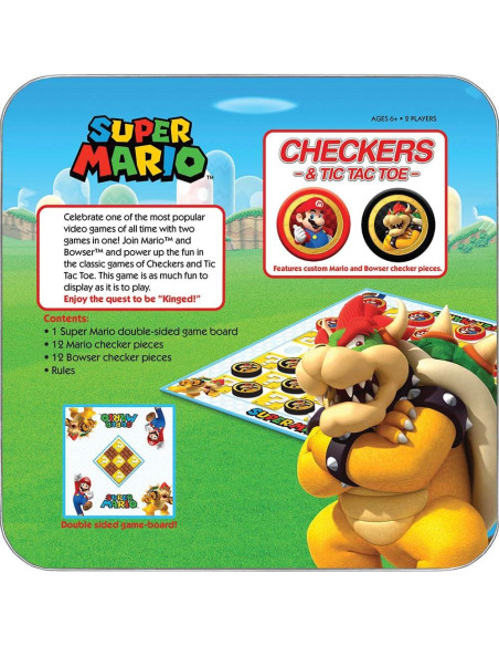 Juego de Damas y Tres en Raya USAOPOLY Super Mario Juego de Damas y Tres en Raya USAOPOLY Super Mario