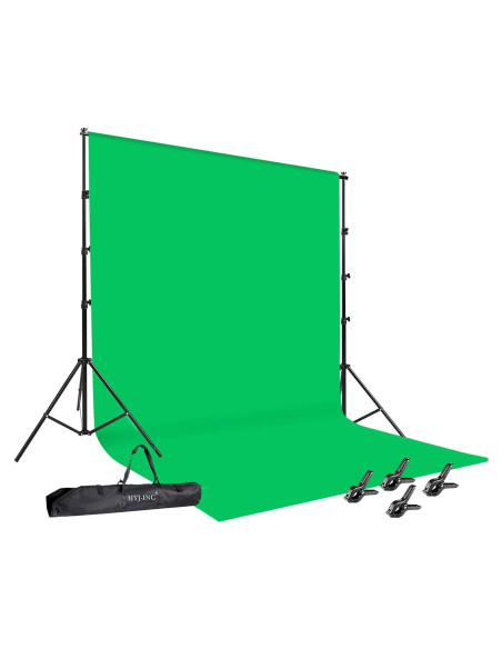 Kit Estudio Fotográfico HYJ 100% Algodón Verde 3x2.4m Kit Estudio Fotográfico HYJ 100% Algodón Verde 3x2.4m