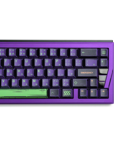 Teclado Mecánico Teclas PBT ULTRAEQUIP 151 Morado Verde Manga
