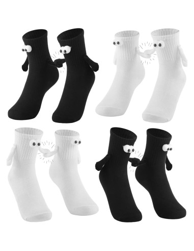 Calcetines Magnéticos Lnrueg 4 Pares Unisex 3D Manos Sostenidas