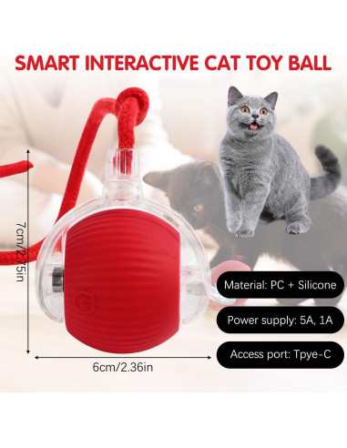 Bola Rodante Interactiva para Gatos y Perros Wesazo GDQ01