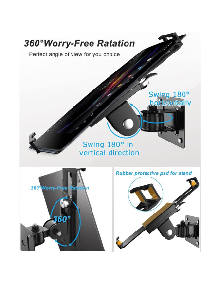 Soporte de Pared Antirrobo Keuvirya para Tabletas 7-11" Soporte de Pared Antirrobo Keuvirya para Tabletas 7-11"