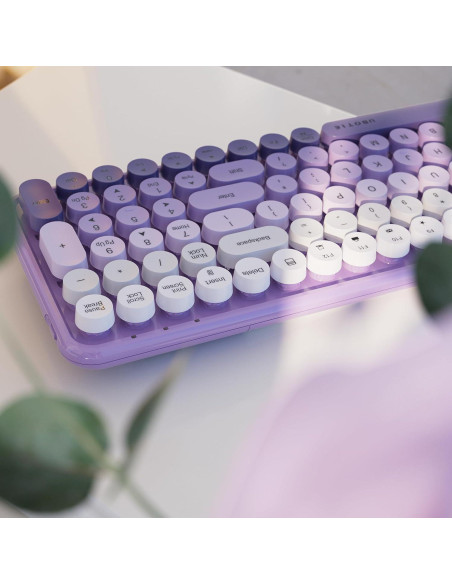 Teclado Bluetooth UBOTIE 100 Teclas Degradado Púrpura Teclado Bluetooth UBOTIE 100 Teclas Degradado Púrpura