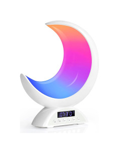 Lámpara de Mesa Touch BRNEWO K6 con Reloj y Luz RGB