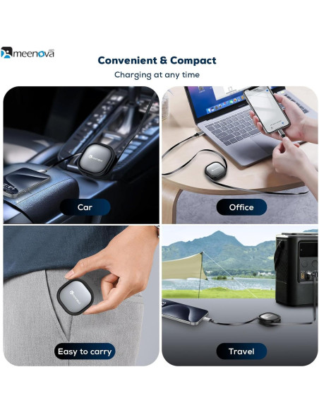 Cable Retráctil USB C 60W Meenova para iPhone 15 y MacBook Cable Retráctil USB C 60W Meenova para iPhone 15 y MacBook
