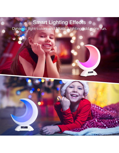 Lámpara de Mesa Touch BRNEWO K6 con Reloj y Luz RGB