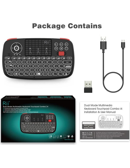 Teclado Bluetooth Rii i4 Mini Retroiluminado con Touchpad Teclado Bluetooth Rii i4 Mini Retroiluminado con Touchpad