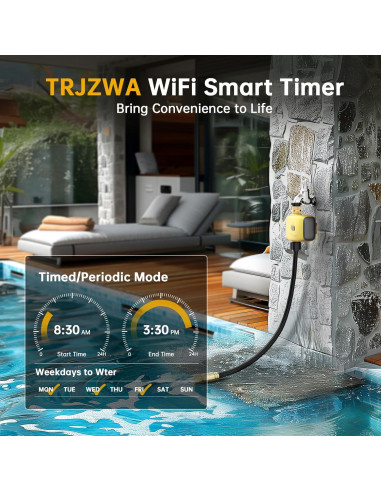 Temporizador de Riego WiFi TRJZWA 20 Programas Control APP