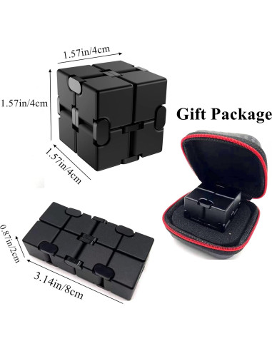 Cubo Infinito Antiestrés FUFUYOU Negro 8x4x2 cm