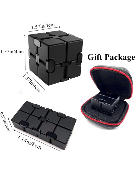 Cubo Infinito Antiestrés FUFUYOU Negro 8x4x2 cm Cubo Infinito Antiestrés FUFUYOU Negro 8x4x2 cm