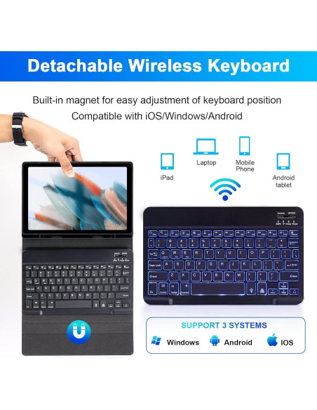 Funda Teclado Inalámbrico LAMA para Galaxy Tab A8 10.5" Funda Teclado Inalámbrico LAMA para Galaxy Tab A8 10.5"