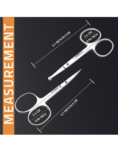 Tijeras Utopia Care de Acero Inoxidable para Cejas y Barba