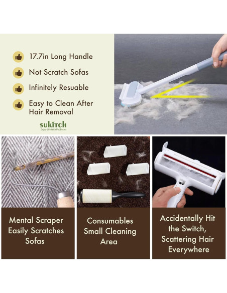 Removedor de Pelo de Mascota Sukitch 44.96 cm Lavable Ecológico Removedor de Pelo de Mascota Sukitch 44.96 cm Lavable Ecológico