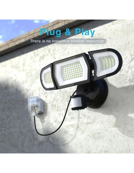 Luz de Seguridad LED Olafus 100W 9000LM con Sensor Movimiento Luz de Seguridad LED Olafus 100W 9000LM con Sensor Movimiento