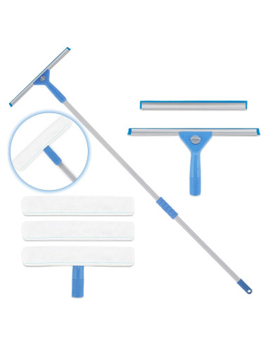 Kit de limpieza de ventanas AMERWASH PLUS con mango extensible 175 cm