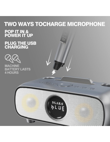 Máquina de Karaoke DLARA SD-316 Inalámbrica Bluetooth Oro Máquina de Karaoke DLARA SD-316 Inalámbrica Bluetooth Oro