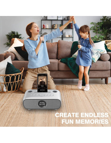 Máquina de Karaoke DLARA SD-316 Inalámbrica Bluetooth Oro