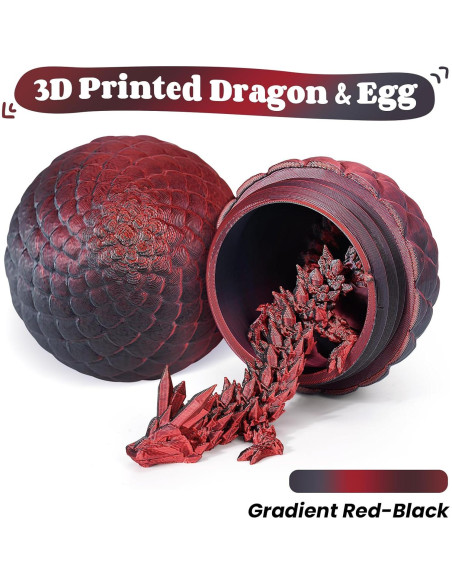 Huevo de Pascua 3D Dragón BaiYiGou Negro Rojo 10cm Huevo de Pascua 3D Dragón BaiYiGou Negro Rojo 10cm