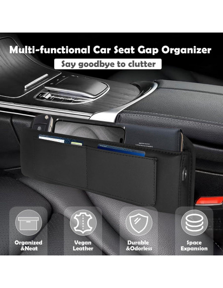 Relleno de Hueco de Asiento Hietuop 2 Paquetes Negro Relleno de Hueco de Asiento Hietuop 2 Paquetes Negro