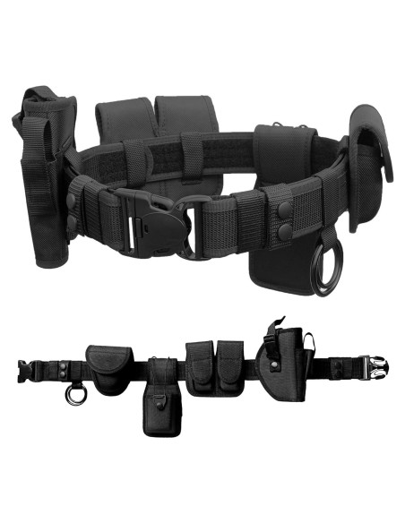 Cinturón Táctico Utilitario Rig Policía 5 Bolsas Ajustable Cinturón Táctico Utilitario Rig Policía 5 Bolsas Ajustable