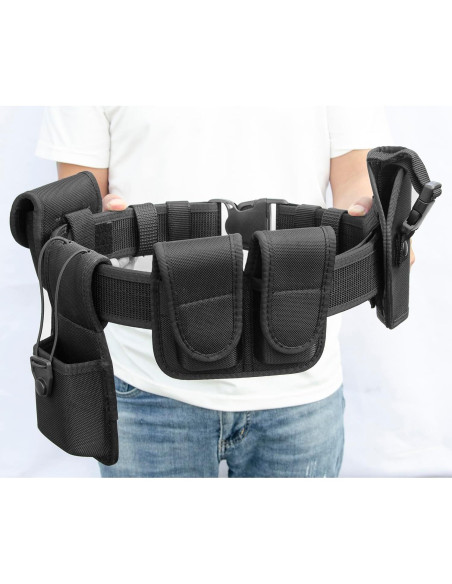 Cinturón Táctico Utilitario Rig Policía 5 Bolsas Ajustable Cinturón Táctico Utilitario Rig Policía 5 Bolsas Ajustable