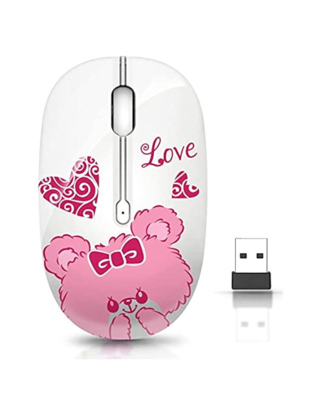 Ratón Inalámbrico JUHOO Óptico Silencioso para PC y Laptop Oso Ratón Inalámbrico JUHOO Óptico Silencioso para PC y Laptop Oso