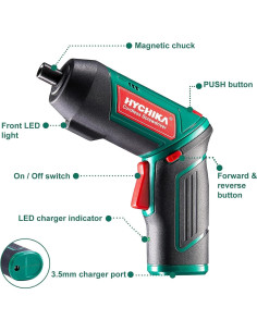 Destornillador Eléctrico Inalámbrico HYCHIKA 3.6V 6N-m 20 Accesorios 2